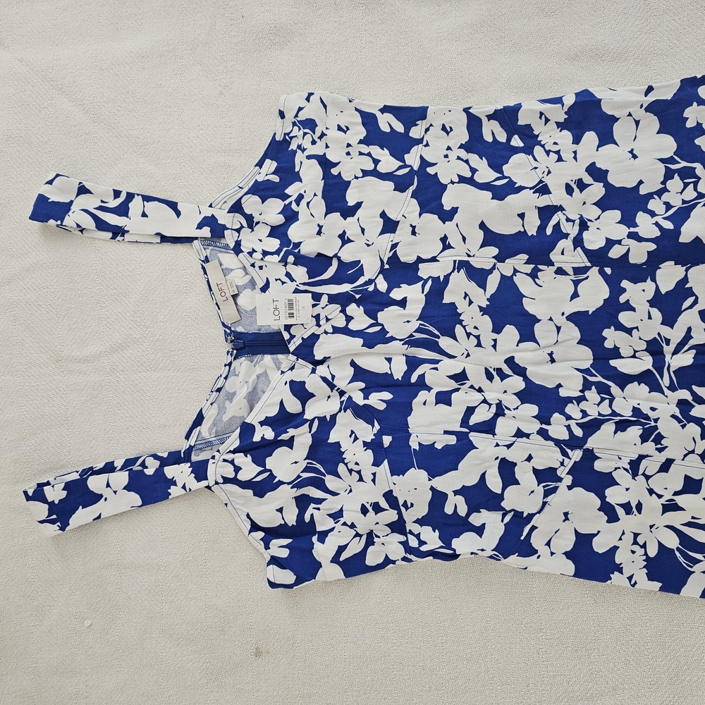 LOFT Navy and White Floral Camisole